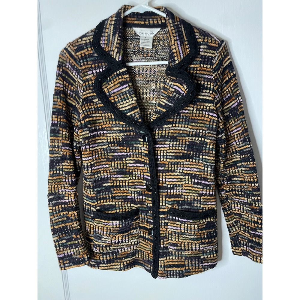 EXCLUSIVELY MISSOOK Women's Blazer‎ Jacket Textured Knit colorful  Small S